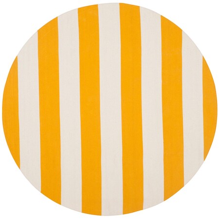 Safavieh 5 x 5 ft. Montauk Flat Weave & Hand Loomed Round Area Rug; Yellow & Ivory MTK712A-5R